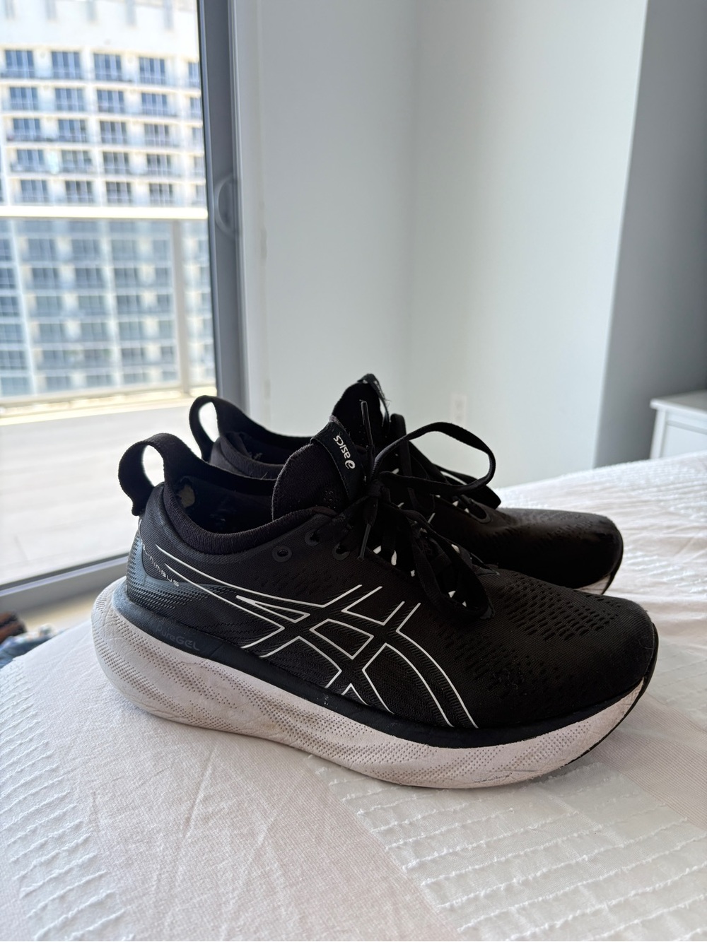 Asics Black and White Running Sneakers